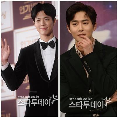 박보검(왼쪽)-엑소 수호. 사진|스타투데이DB