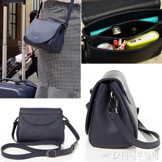 PLUME ELEGANCE CROSS BODY BAG XS NAVY/사진=이은 기자, 리뽀