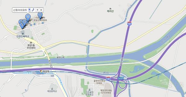 인천 계양구 오류동 신동아아파트./다음 지도 캡쳐