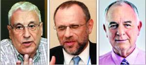 (왼쪽부터)이갈 에를리흐, 도브 모란, 로니 에이나브.