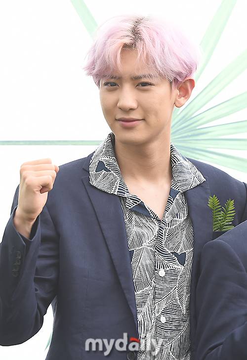 ▲ 찬열 '보라보라한 헤어'