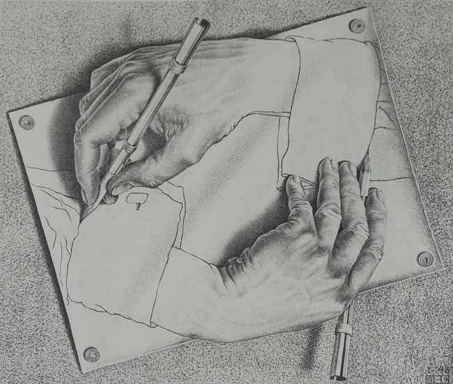 Maurits Cornelis Escher, Drawing hands2, 74×59㎝, 1948 [사진제공=세종문화회관]