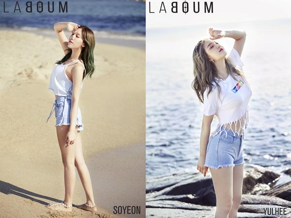 컴백을 앞둔 걸그룹 라붐의 멤버 소연(오른쪽)과 율희의 티저 이미지가 공개됐다.