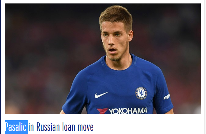 ▲ 파샬리치 임대 소식을 알린 첼시 ⓒ첼시 홈페이지