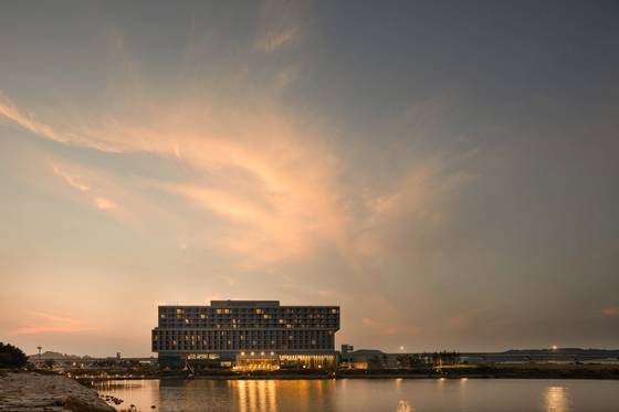 네스트호텔은 주변 경관을 헤치지 않는다. 바다와 솔숲, 갈대가 어우러진 풍경이 그윽하다. [사진 네스트호텔]