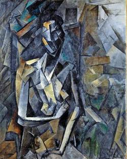 파블로 피카소의 ‘앉아 있는 누드’, 1909~1910년, 73×54.3㎝, 캔버스에 유채.