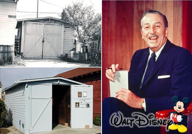 1923년 당시 디즈니 스튜디오가 설립된 차고(왼쪽 위). 아래는 현재 모습.