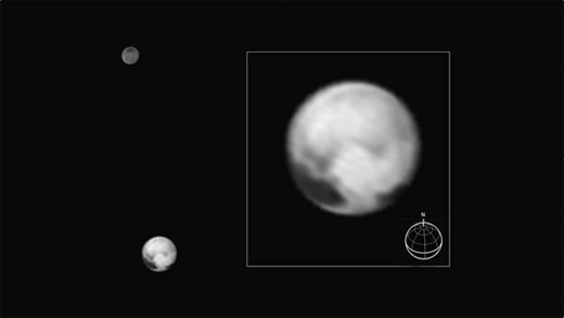명왕성의 지형. 7월 1일 촬영된 것.
