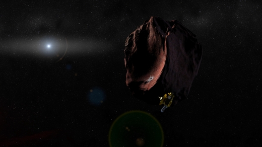 뉴호라이즌스가 카이퍼 띠의 소행성을 접근비행하는 상상도