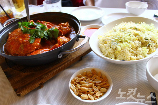 칠리크랩은 싱가포르를 대표하는 음식이다. (사진=김유정 기자)
