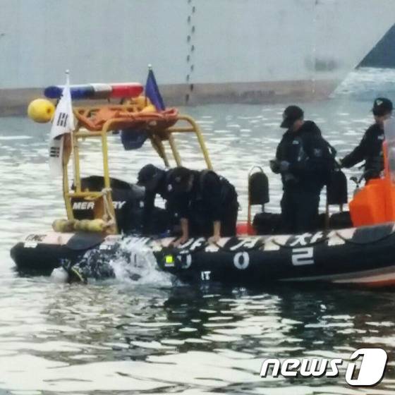 지난 28일 울산대교 투신자살추정 사건으로 울산 해양경찰서는 30일 해경 경비정 5척과 민간 어선 1척을 동원해 수중 수색을 진행하고 있다.(울산해양경찰서 제공) 2016.5.30/뉴스1 © News1 장은진 기자