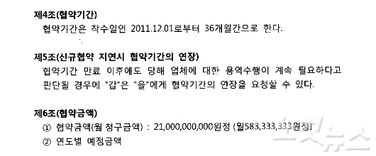 서울메트로와 은성PSD는 2012~2014년까지 3년간 210억원의 용역 계약을 맺었다.