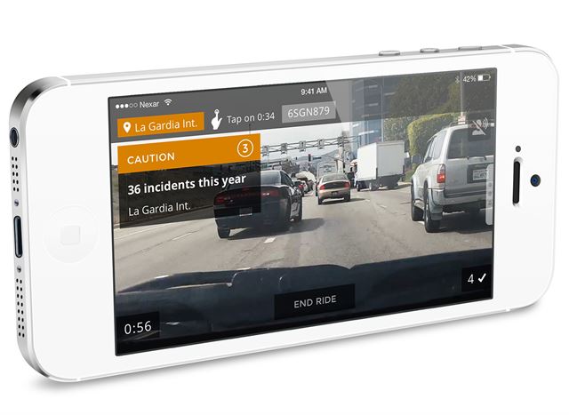 이스라엘 스타트업 넥사의 앱 실행 화면. 이 앱은 주위 차량의 사고 이력을 조회해 보여준다. 넥사 홈페이지