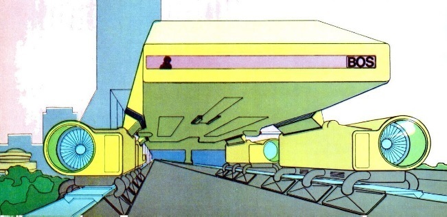 1969년 미국의 두 건축가가 제안한 랜드라이너 상상도.  구글북스