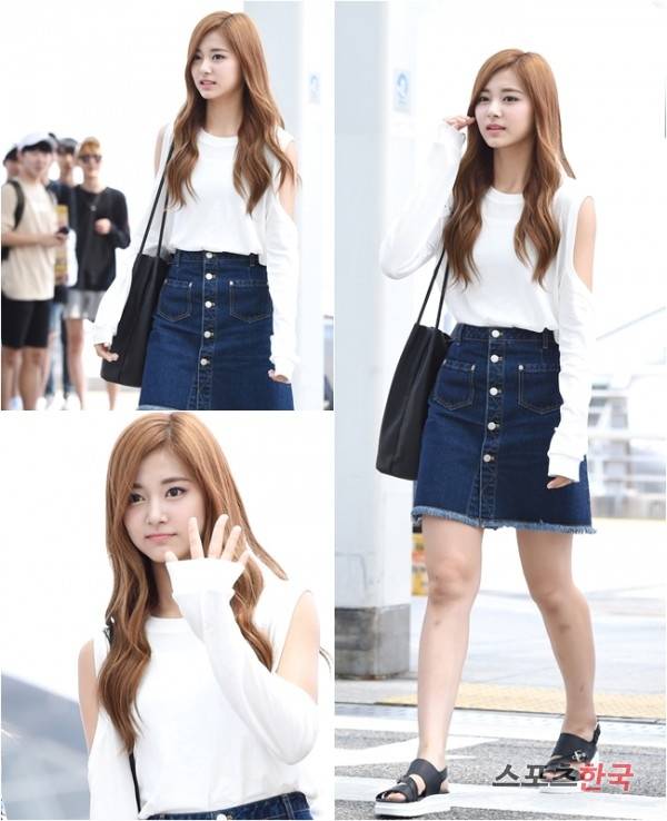 인천국제공항을 통해 미국LA로 출국하고 있는 트와이스 쯔위. 사진=장동규 기자 jk31@hankooki.com