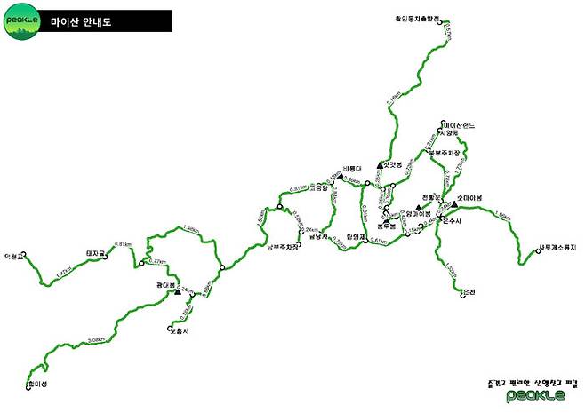 <마이산 안내도 : 피클 Peakle 제공>