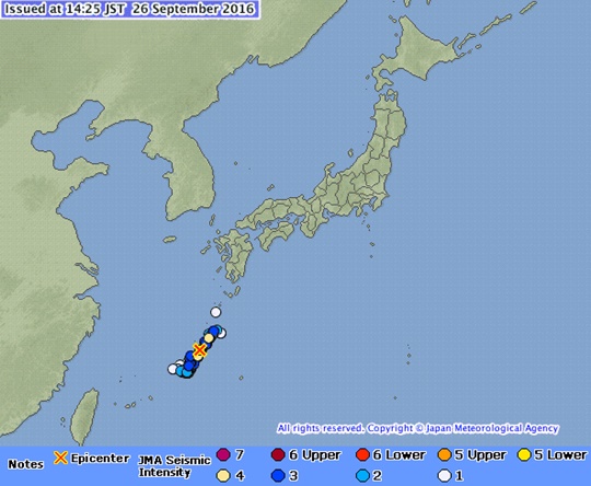 일본 오키나와 지진