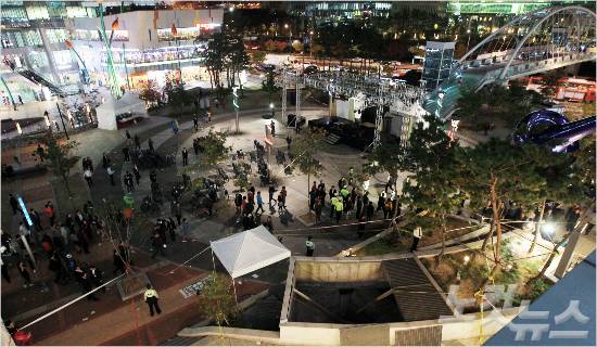 2014년 10월 17일 오후 사고 발생 직후 현장 모습. 사진= 황진환 기자