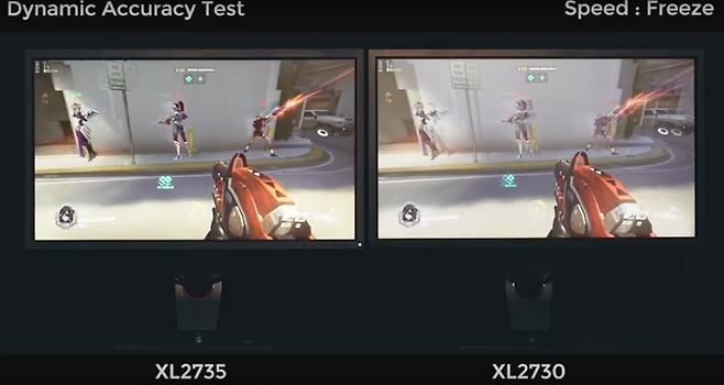 DyAc를 적용한 XL2735와 이를 적용하지 않은 XL2730
