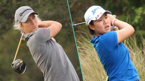 LPGA 큐스쿨 2라운드에서 베테랑 멜 레이드(왼쪽)와 17세 신동 나사 하타오카가 공동 선두로 올라섰다. [사진=LPGA]