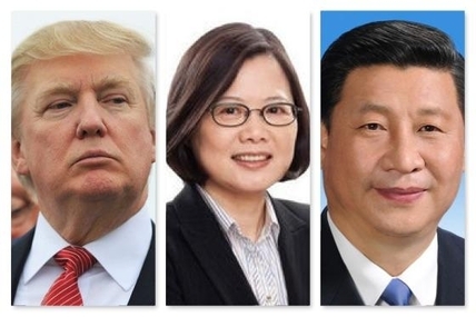 트럼프 미국 대통령 당선인(왼쪽 부터), 차이잉원 대만 총통, 시진핑 중국 국가주석/바이두
