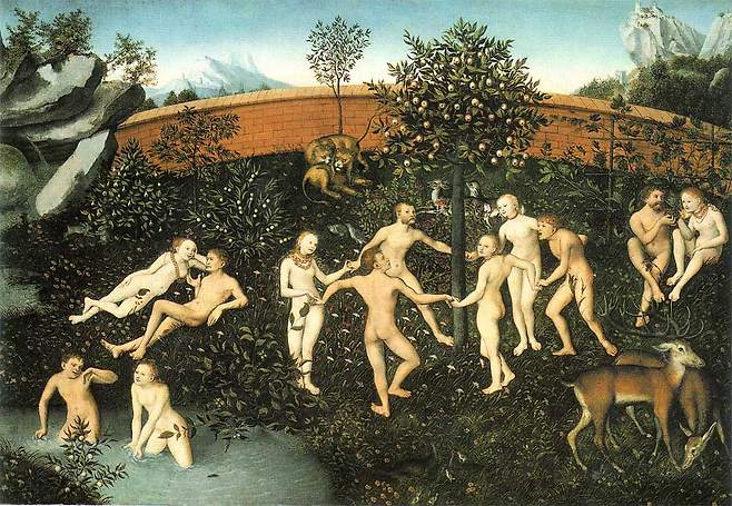Lucas Cranach the Elder, The Golden Age, 1530. Oil, panel, 105.5 x 73.5 cm. Alte Pinakothek, Munich, Germany