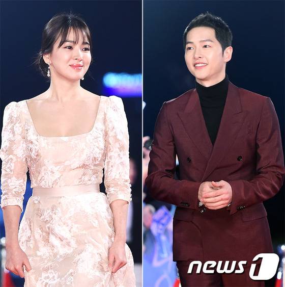 배우 송혜교, 송중기(오른쪽)가 '2016 KBS 연기대상' 주인공이 됐다. © News1star / 권현진 기자