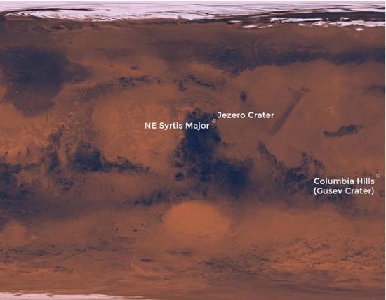 미국 항공우주국이 2020년 화성에 도달할 탐사선의 착륙 후보지 세 곳을 선정했다. (사진=NASA)