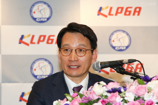 김상열 호반건설 회장이 신임 KLPGA 회장으로 공식 취임했다. 사진제공=KLPGA