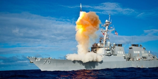 이지스함에서 발사되는 SM-3 요격미사일. (사진=미국 미사일방어국 제공)
