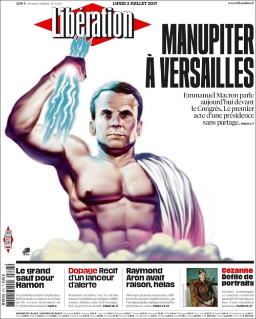 프랑스 일간지 리베라시옹 7월 3일 1면 표지