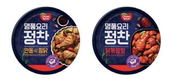 참치 등 수산캔 위주였던 통조림이 반찬이나 안주류 등으로 다양해지고 있다. 동원F&B의 캔 가정간편식 브랜드 '정찬'. [사진 동원F&B]