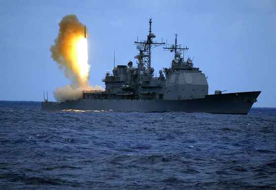 미 해군의 이지스 순양함 샤일론(CG 67)이 2006년 6월 SM-3 미사일을 발사하고 있다. [사진 미 해군]