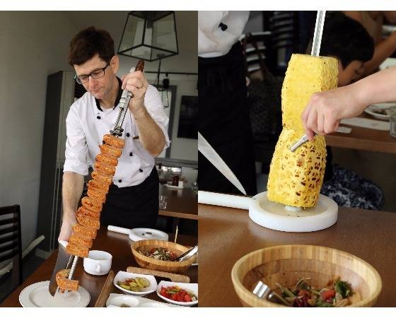 더 리스에서는 재료를 꼬챙이에 꿰 숯불에 굽는 브라질식 바비큐 슈하스코를 맛볼 수 있다.