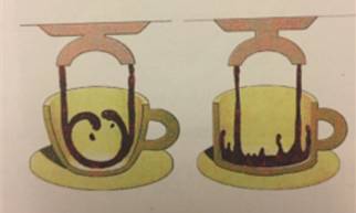 커피 잔의 바닥면에 따른 추출 현상의 차이. /‘커피의 비밀’ 제공