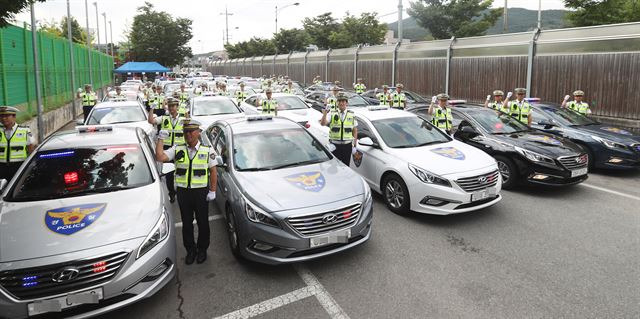 지난해 9월 경기 성남시에서 열린 전국 고속도로 암행순찰차 발대식.