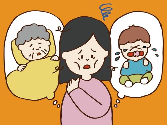 일본에서 '더블케어'에 직면한 여성 40%가 일을 그만 둔 경험이 있다고 조사됐다. [일러스트=www.minnanokaigo.com]