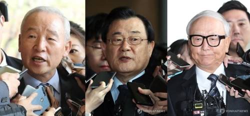 왼쪽부터 남재준, 이병기, 이병호 전 국정원장[연합뉴스 자료사진]