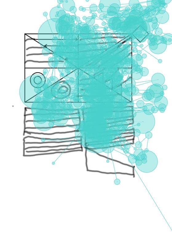 뇌에 문제가 있는 것으로 추정되는 사람이 레이도형테스트를 진행할 때 시각의 움직임을 추적한 결과. [사진 KIST]