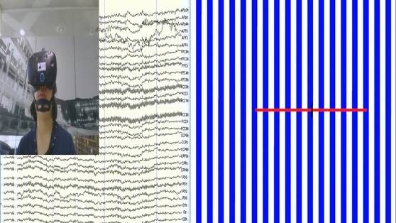 시각관련인지기능검사 측정 시 뇌파의 움직임. [사진 KIST]
