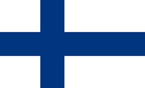 핀란드 국기.흰색은 핀란드의 눈덮인 벌판을, 푸른색은 스칸디나비아 지역의 노르딕 십자가로서 기독교를 각각 샹징한다. 푸른색은 맑고 푸른 핀란드의 호수와 하늘의 의미하기도 한다.