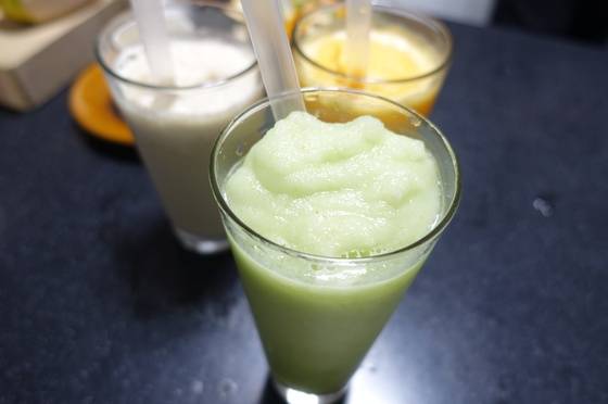 완성된 청포도 스무디.