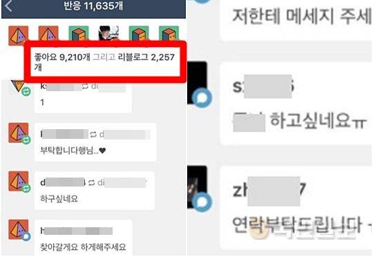 텀블러 이용자 A씨가 '중학생 동생과 성관계를 하게 해주겠다'며 올린 게시물에 달린 댓글들. 이 게시물에 대한 '좋아요'와 '공유' 수는 1만1600여건에 달했다.