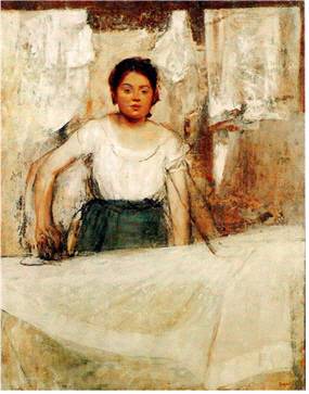 다림질하는 여인, 에드가 드가, 유화, 캔버스에 유채, 92.5×73㎝, 뮌헨 노이에 피나코텍 소장