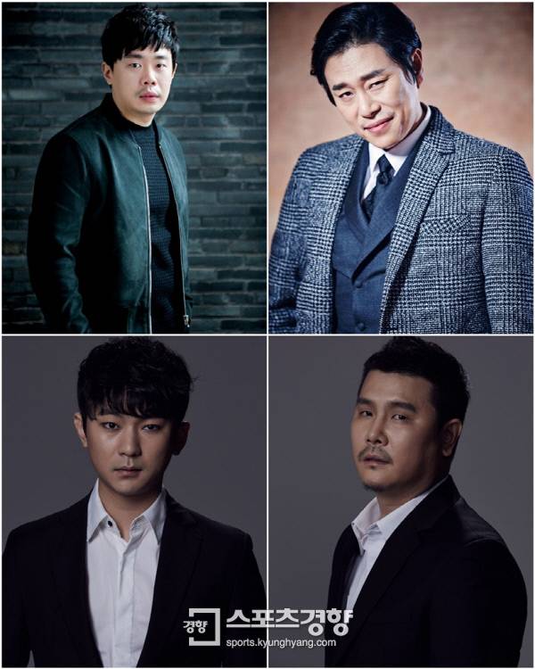 후너스엔터테인먼트와 새롭게 계약을 맺은 배우 안세하(왼쪽 위부터 시계방향), 김법래, 김기무, 강기둥. 사진 후너스엔터테인먼트
