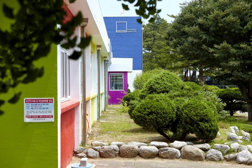 김재식 씨가 색칠한 양양 송포초등학교 [강원도교육청 제공=연합뉴스]