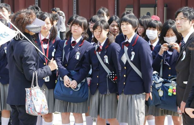 수학여행으로 한국을 방문한 일본 고등학생들의 모습. 사진은 기사 내용과 직접적인 관련이 없음 [연합뉴스 자료사진]