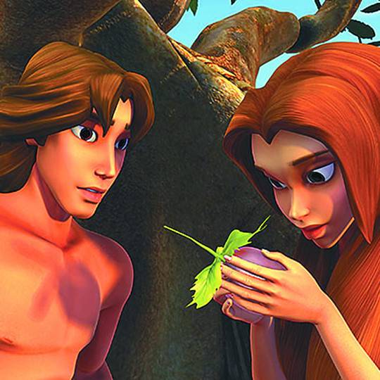 성경 애니메이션 '슈퍼북'에 나오는 장면. 아담과 하와.