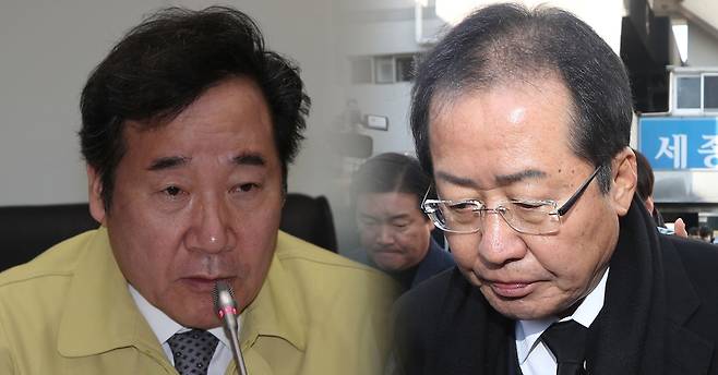 이낙연 국무총리(왼쪽)과 홍준표 자유한국당 대표 연합뉴스