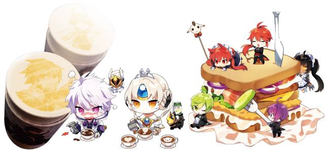 엘소드 카페에서는 원하는 캐릭터를 아트 라테로 즐길 수 있다. [사진 제공 · 넥슨]